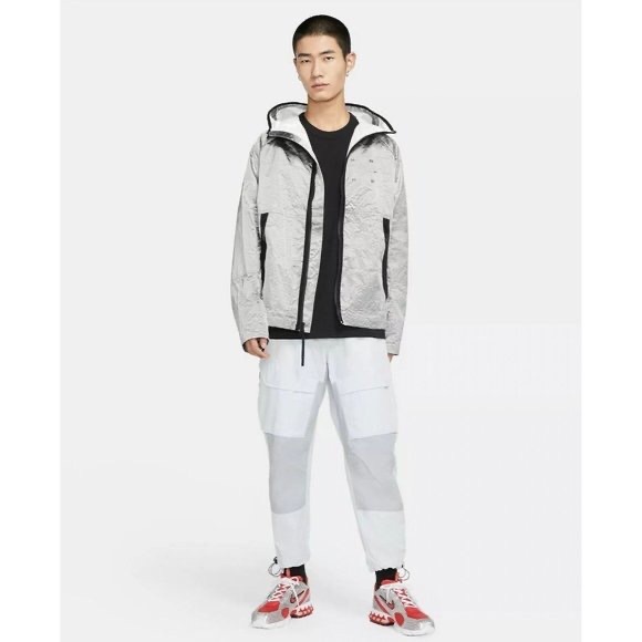 Nike Sportswear Tech Pack Silver Woven Jacket Sz XL Mens